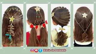 Lindos Penteados para Natal 🎄🥰✨| Beautiful Christmas Hairtyles for Girls. 🎄🥰💕