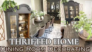 SPRING DINING ROOM DECORATING 2024/How to create a cozy home with thrifted home decor/Thrift with me
