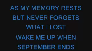 Green Day-Wake Me Up When September Ends lyrics