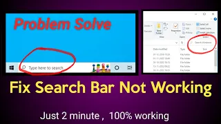 How to Fix Search Bar Not Working in Windows 10 , Windows Search bar Not Working in  ,windows 11
