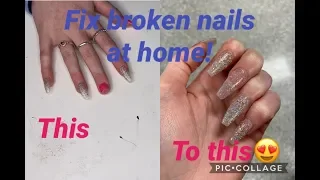 How To Fix A Cracked Or Broken Acrylic Nail AT HOME