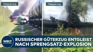 Russischer Güterzug nach Sprengung entgleist - Nachschub im Fokus? | UKRAINE KRIEG