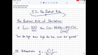 IB AA SL 2 the quotient rule of derivatives