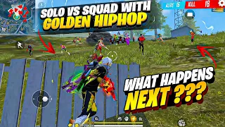 Golden Hiphop Is Back with New Solo vs Squad Overpower Gameplay 🎯 Free Fire