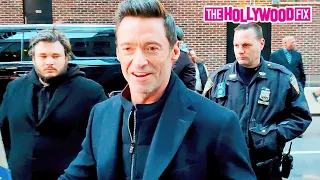 Hugh Jackman Who Plays 'Wolverine' On 'X-Men' Signs Autographs For Fans At The Stephen Colbert Show