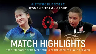 Highlights | Asel Erkebaeva (UZB) vs Anna Wegrzyn (POL) | WT Grps | #ITTFWorlds2022