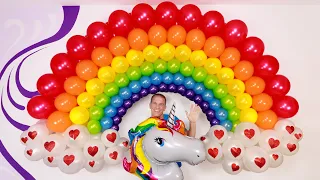 HOW TO MAKE A BALLOON ARCH 🌈 (balloons rainbow column) balloon decoration ideas - gustavo gg