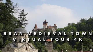 Count Dracula's Castle and Bran Virtual Tour 4K. A look at a medieval town in Transylvania, Romania