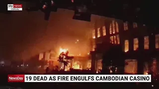 Cambodian casino fire leaves 19 people dead and 33 missing