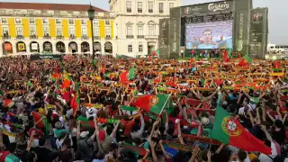 Terreiro do Paço antes da vitória Portugal vs França