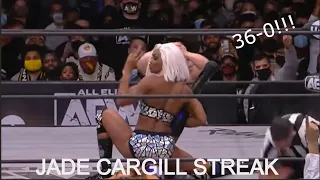 Jade Cargill complete streak (all matches) 36-0!