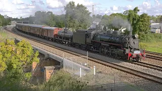 Steam locomotives 5917-R766 empty transfer April 2023