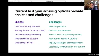 New Insights & Directions for MIT First-Year Advising