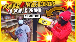 POPPING FIRECRACKERS IN STORES ON 4TH OF JULY PRANK!!!