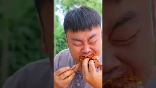 mukbang | Double pepper sauce | braised pork trotters | meat buns | village cooking