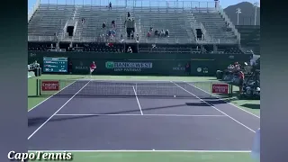 Basilashvili vs Khachanov court level - Indian Wells 2022 🎾