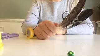 DIY natural feather cat toy