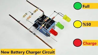 NEW 12V Battery Charger Circuit! No Setting Required! with Battery Status Indicator