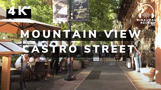 Downtown Mountain View Walk 🚶‍♂️🚶‍♀️ | Silicon Valley | ASMR 🎧 | California