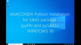pySAXS installation on Windows 10