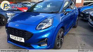 Ford Puma ST-Line X 1.0 EcoBoost 125ps mHEV in Desert Island Blue at Paynes of Hinckley (KT21FGP)