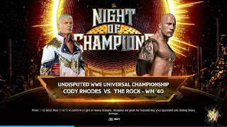 WWE 2K24 - Cody Rhodes vs The Rock  | Undisputed WWE Universal Title Match!"