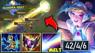 WHEN 1000 AP LUX DROPS 42 KILLS (ONE SHOT WITH LASER) - League of Legends