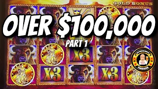 $100,000+ in JACKPOT'S on Buffalo Slot Machines PART 1