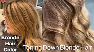 BRONDE Hair Color | Toning Down Blonde Hair