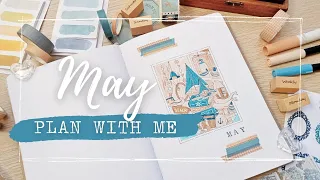 May 2023 | Plan with me | Bullet Journal Setup - Nautical Home Decor 🐋⚓