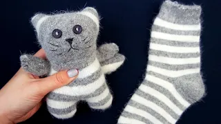 Котик из носка  Sock cat