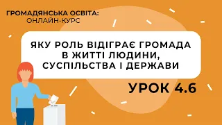 Тема 4.6. Яку роль відіграє громада в житті людини, суспільства і держави