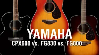 Yamaha CPX600 vs. FG830 vs. FG800