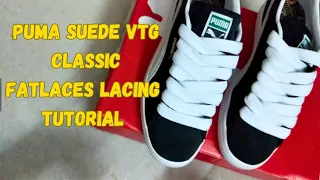 PUMA SUEDE VTG CLASSIC- Detailed Lacing tutorial with #Fatlaces #pumasuede #pumaindia #sneakers #yt