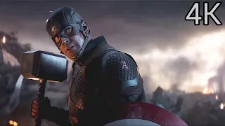 Captain America Lifts Mjolnir - Cap Lifts Thor's Hammer - Avengers Endgame (2018) 4K