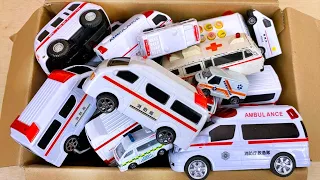 Ambulance minicar runs. A car toy sounds a siren and runs urgently!