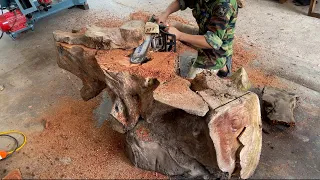 The Talented Carpenter's Ability To Turn A 100 Year Old Rotting And Neglected Stump Into A Wonderful