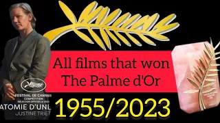 All films that won the Palme d'Or from 1955 to 2023#video #top