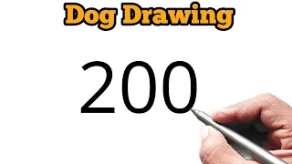 How to draw Dog From number 200 | Easy Dog Drawing for beginners | Number Magic Drawing