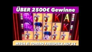 EL TORERO 2500€ MEGA GEWINNE geile Freispiele auf 2€ 😱 Spielhalle Casino Merkur Magie