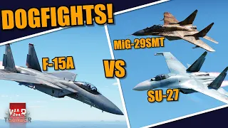 War Thunder DEV - F-15A vs Su-27 & MiG-29SMT in DOGFIGHTS! A BUS or an actual EAGLE?