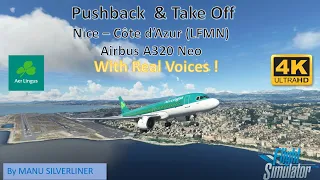 FS 2020 - A Passenger Life  - Take Off in Nice Côte d'Azur LFMN  Aer Lingus A320