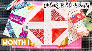 OklaRoots Block Party Month #1  - Free Quilt Block of the Month Pattern and Tutorial!