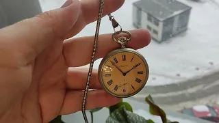 "Сказ Об Урале",мельхиоровые карманные часы Молния, очень тяжёлые и антимагнитные,СССР 80-е года