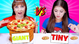 ASMR GIANT vs TINY FOOD FOR 24 HOURS! || Funny Food Challenge by LiLiBu