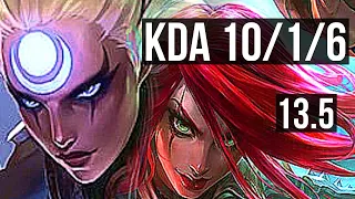 DIANA vs KATARINA (MID) | 10/1/6, Legendary, 1.2M mastery, 500+ games | KR Master | 13.5