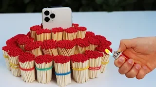 5000 MATCHES VS IPHONE 11 PRO (HUGE EXPLOSION!)