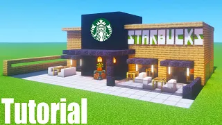 Minecraft Tutorial: How To Make A Modern Starbucks "2020 City Tutorial"