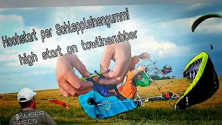 RC-Paragliding: Hochstart per Schleppleinengummi  / on Towlinerubber