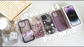 iPhone 14 Pro Max Deep Purple Unboxing Aesthetic | Accessories | Quick Set Up | Trasfer from Android